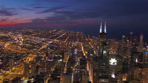 Aerial Illinois Chicago July 2017 Night 4K Inspire 2 Stock Video ...
