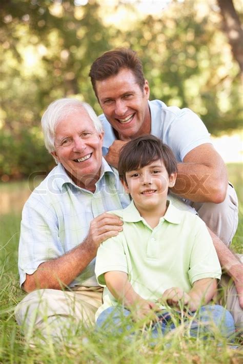 Grandfather With Son And Grandson In Stock Image Colourbox