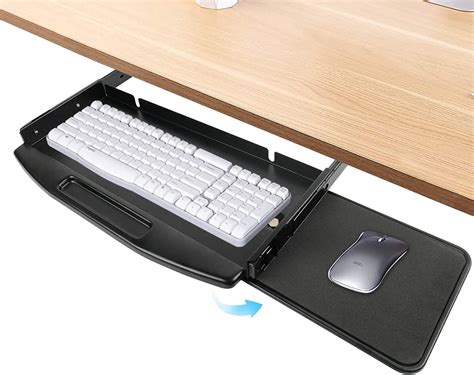 Toocust Under Desk Mounted Keyboard Tray With Mouse Platform Steel