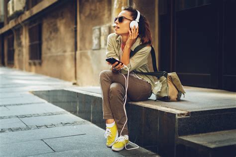 Sitting On The Street Listening To Music Stock Photo Free Download