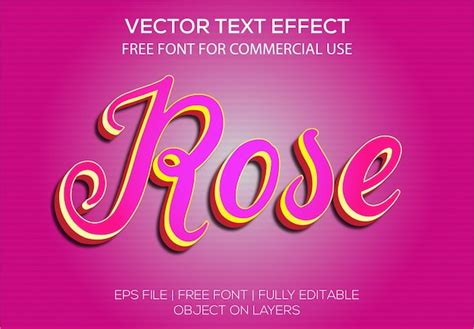Premium Vector Awesome Rose 3d Vector Editable Text Effect