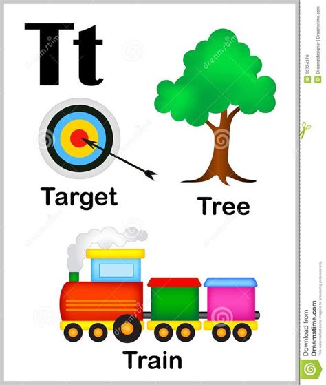 The Letter T Is For Train With Pictures On It Stock Photo Images And