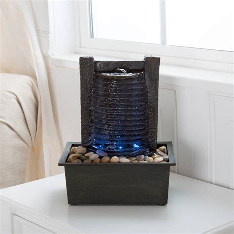 Indoor Fountains Home And Garden Lighted Waterfall Tabletop Fountain Wi