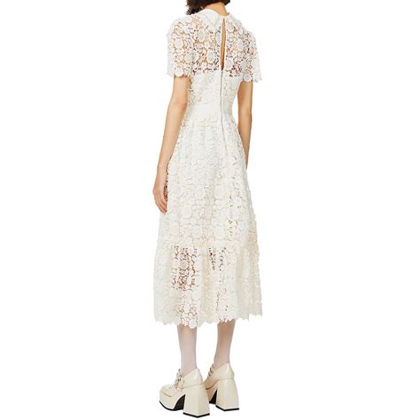 Self Portrait Embellished Guipure Lace Midi Dress Evachic