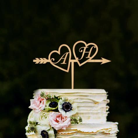 Buy Personalized Heart Arrow Cake Topper With Initials