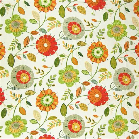 Apricot Yellow Floral Cotton Upholstery Fabric Fabric Upholstery