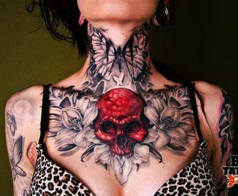 Pin By Eva Alex Torres Colon On Gothic Beautifull Chest Tattoos For Women Chest Piece Tattoos