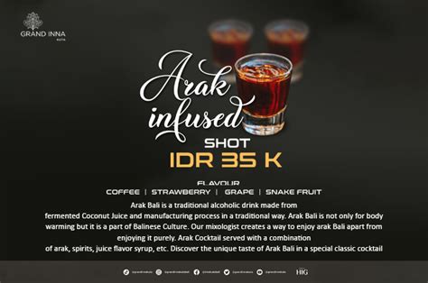 Arak Infused Cocktail Promotion Grand Inna Kuta