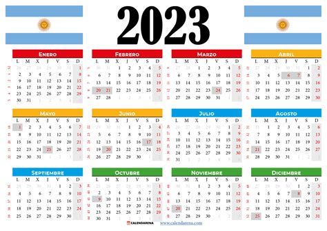 Calendario 2023 Argentina Con Festivos Pdf