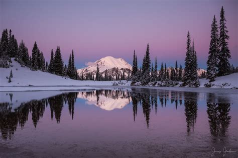 Rainier Winter Reflections An Early Morning Shot After The First