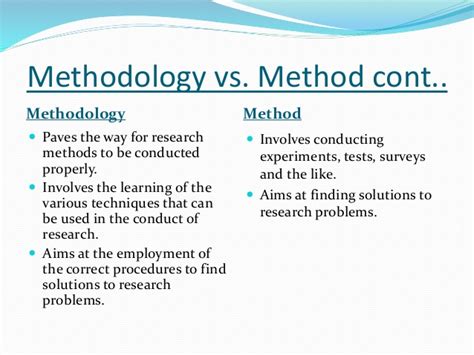 As always, draw on the resources available to you, for example by discussing your plans in detail with your supervisor who may be able to suggest whether your approach has significant flaws. Research methods-vs-research-methodology-workshop