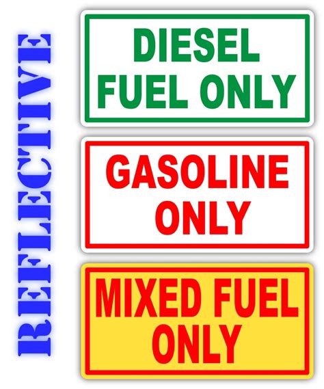 Buy Reflective Diesel Fuel Only Oline Only Mixed Fuel Only Vinyl Decal