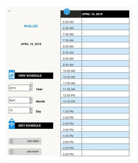 Daily Schedule Template 5 Free Word Excel Pdf Documents Download