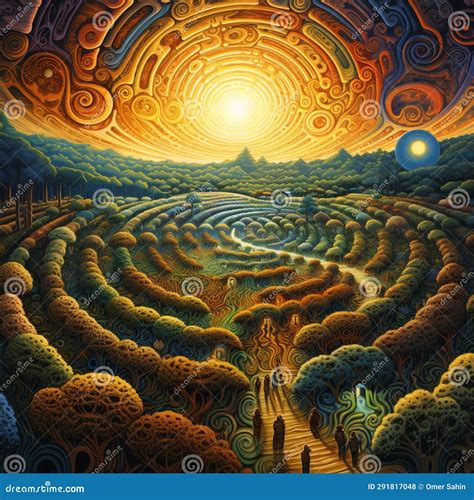 Dreamscape Art: Unraveling Crop Circle Codes Stock Photo - Image of