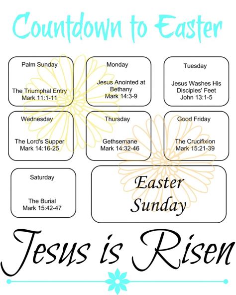 Free Printable Countdown To Easter Coffee With Us 3