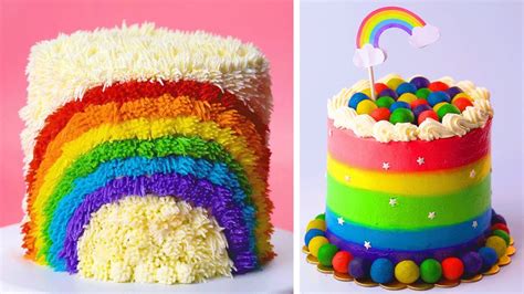 Most Satisfying Rainbow Cake Decorating Ideas How To Make Colorful