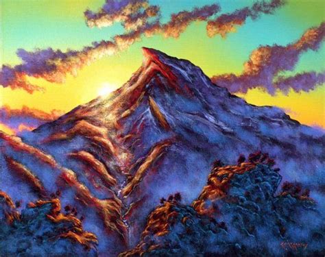 Romantic Mountain Art Original 16x20 Landscape By Edmccarthy 39500