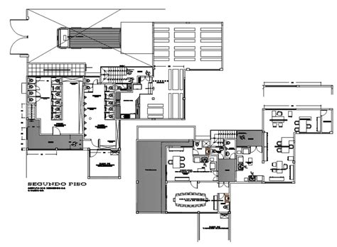 The Production Office Building Floor Layout Plan Autocad Drawing That