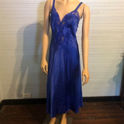 Vintage Maidenform Nightgown Small Blue Polyester Gem