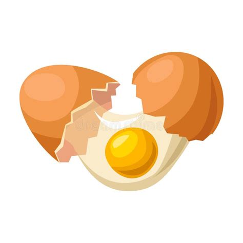 Broken Egg Vector Iconcartoon Vector Icon Isolated On White Background