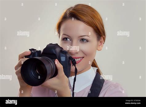 Photographer Closeup Portrait Headshot Young Woman Lady Girl Smiling
