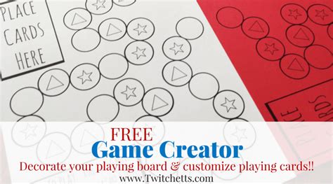 When you have chosen your game component to customize, add your design to it by clicking on the add your design button to our board game part online maker. Free Printable ~ Homemade Board Game Creator - Twitchetts