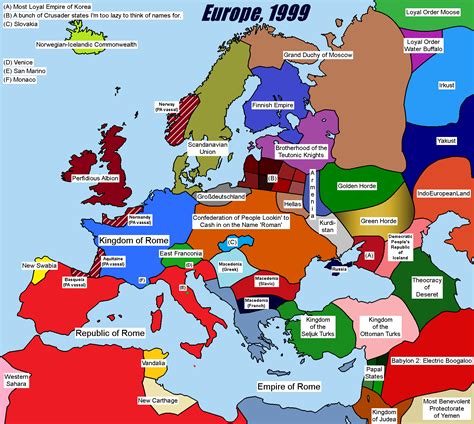 Europe In 1999 20 Years After My Earlier Alt Hist Map Corrected