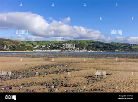 A Panoramic View Of The Coastal Holiday Town Of Aberdovey From Directly