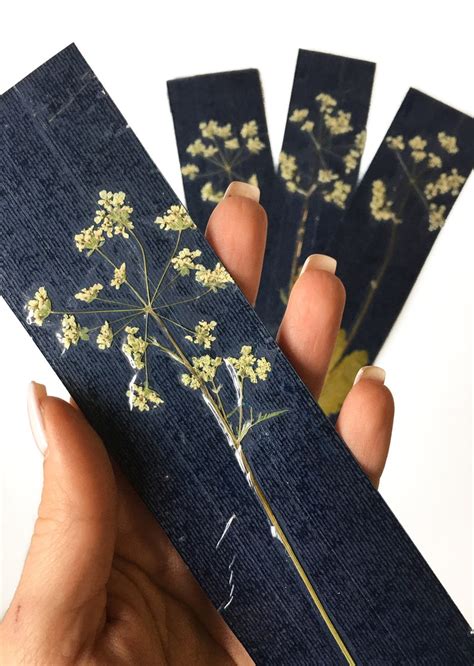 Pressed Flower Bookmarks Set Of Four Natural Real Pressed Etsy