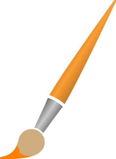 Clipart Paint Brush With Orange Dye