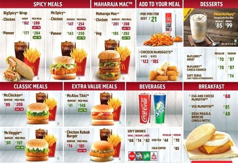 These prices serve as a standard guide and may be subjected to change. McDonalds Menu, Menu for McDonalds, Commercial Street ...