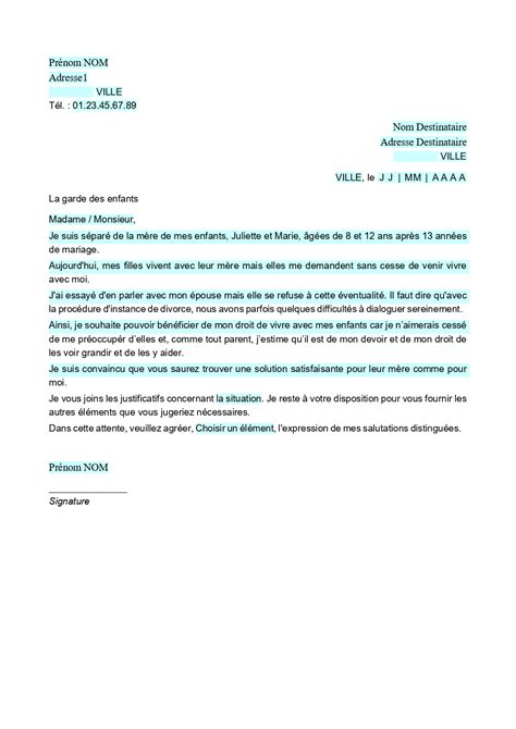 Mod Le Lettre Juge Aux Affaires Familiales