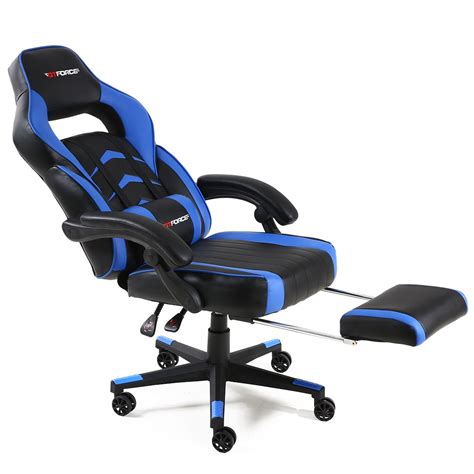 Searching for a comfortable reclining office chair with a foot rest? GTFORCE TURBO RECLINING LEATHER SPORTS RACING OFFICE DESK ...
