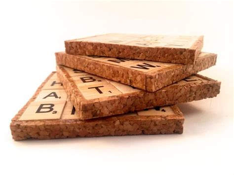 Last Set Scrabble Coasters Set Of 4 Upcycled Game Board Etsy