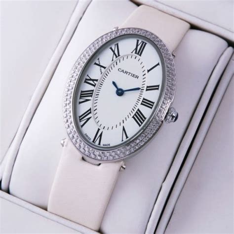 Knock Off Cartier Baignoire Stainless Steel White Satin Strap Unisex