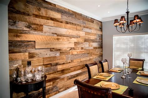 The Hughes Dining Room Reclaimed Wood Accent Wall Fama Creations