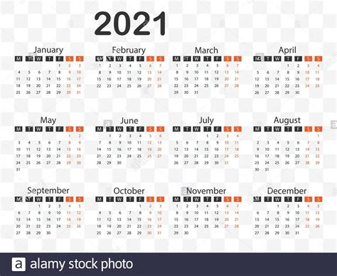 Calendario 2021 Con Semanas Printable Blank Calendar Template