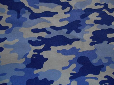 Blue Camo Cotton Fabric By The Yard By Rdfabrics On Etsy