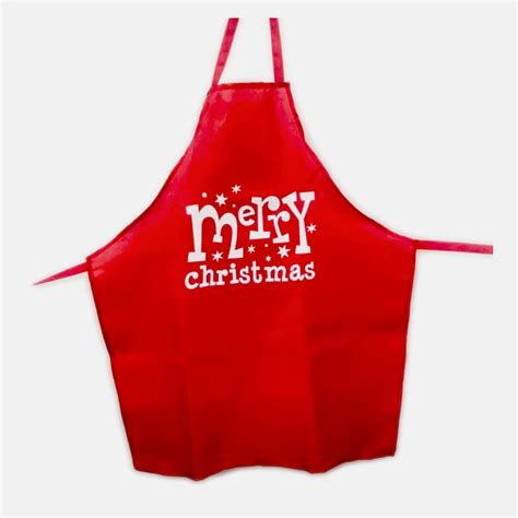 water resistant red merry christmas dress up novelty kitchen apron