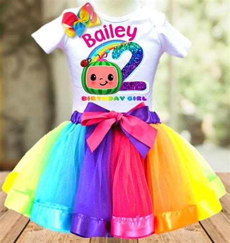 Cocomelon Birthday Party Personalized Ribbon Tutu Outfit All Sizes Ccmlto02 Birthday Party