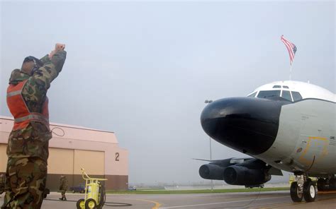 Deployed Personnel Aboard A Us Air Force Usaf Rc 135 Cobra Ball 55th