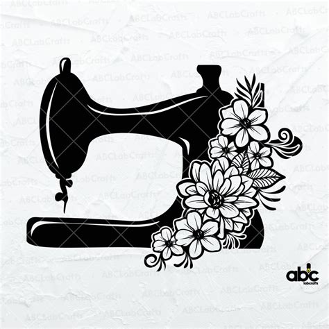 Sewing Machine With Flowers Svg File Floral Sewing Machine Etsy