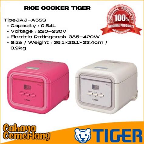 Jual Tiger Tacook 3 Cup Rice Cooker JAJ A55S Alat Dapur Shopee Indonesia