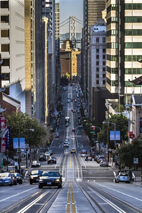 California Street Looking East From The Top Of Nob Hill San Francisco