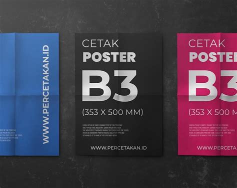 Poster B3 50 X 35 Cm Lima Warna Offset Printing