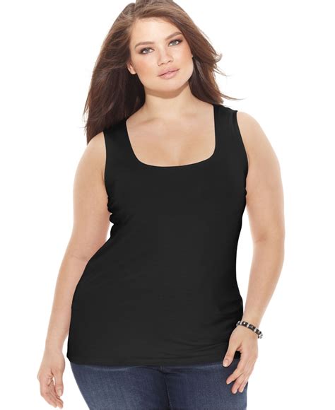Lyst Inc International Concepts Plus Size Lace Embellished Tank Top In Black