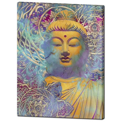 Colorful Buddha Art Canvas Modern Zen Decor The Light Of Truth