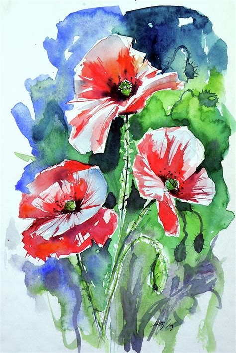 Poppies Of Summer Painting By Kovacs Anna Brigitta Pixels