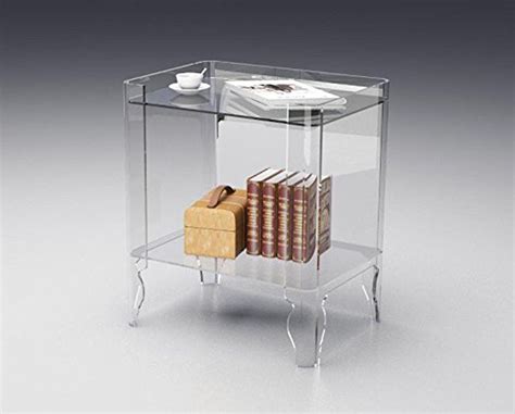 2020 Clear Acrylic Book Caselucite Bedside Drawer Table Black White