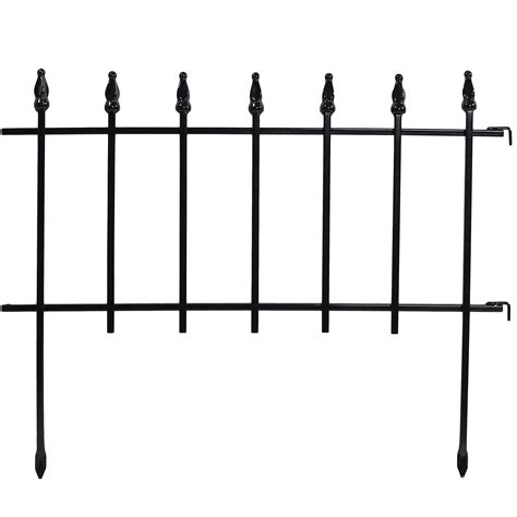 Sunnydaze 5 Panel Black Roman Border Fence Set 9 Foot Overall Length